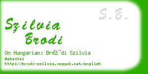 szilvia brodi business card